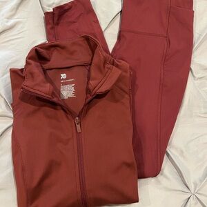 All in Motion Women's Maroon Track Pants & Jacket Set